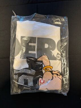 White Graphic Tee with Bold Illustration